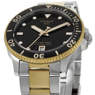 Tissot Seastar 1000 Black Dial Two Tone Steel Strap Watch For Men - T120.410.22.051.00