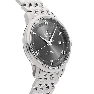 Omega De Ville Prestige Co-Axial Automatic Grey Dial Silver Steel Strap Watch for Men - 424.10.40.20.06.001