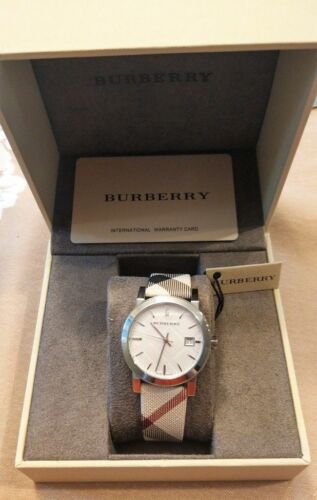 Burberry The City White Dial Brown Leather Strap Watch for Women - BU9113