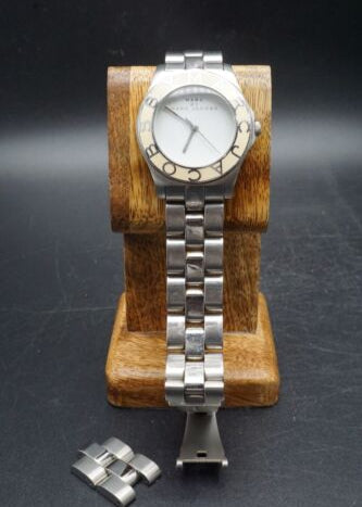 Marc Jacobs Blade White Dial Silver Steel Strap Watch for Women - MBM3048