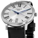 Tissot Carson Premium Silver Dial Black Leather Strap Watch For Men - T122.410.16.033.00