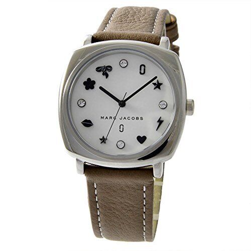 Marc Jacobs Mandy Silver Dial Brown Leather Strap Watch for Women - MJ1563