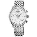 Tissot T Classic Tradition Chronograph White Dial Silver Steel Strap Watch For Men - T063.617.11.037.00