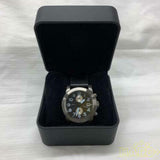 Marc Jacobs Larry Chronograph Black Dial Black Leather Strap Watch for Men - MBM5054