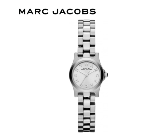 Marc Jacobs Henry Dinky Silver Dial Silver Steel Strap Watch for Women - MBM3198