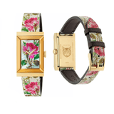 Gucci G-Frame Floral Mother of Pearl Dial White Leather Strap Watch For Women - YA147406