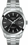 Tissot Gentleman Powermatic 80 Silicium Black Dial Silver Steel Strap Watch For Men - T127.407.11.051.00
