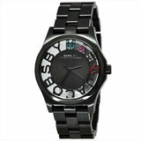 Marc Jacobs Henry Skeleton Black Dial Black Steel Strap Watch for Women - MBM3265