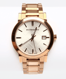 Burberry The City White Dial Rose Gold Steel Strap Watch for Women - BU9004