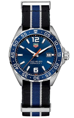 Tag Heuer Formula 1 Quartz Blue Dial Two Tone NATO Strap Watch for Men - WAZ1010.FC8197