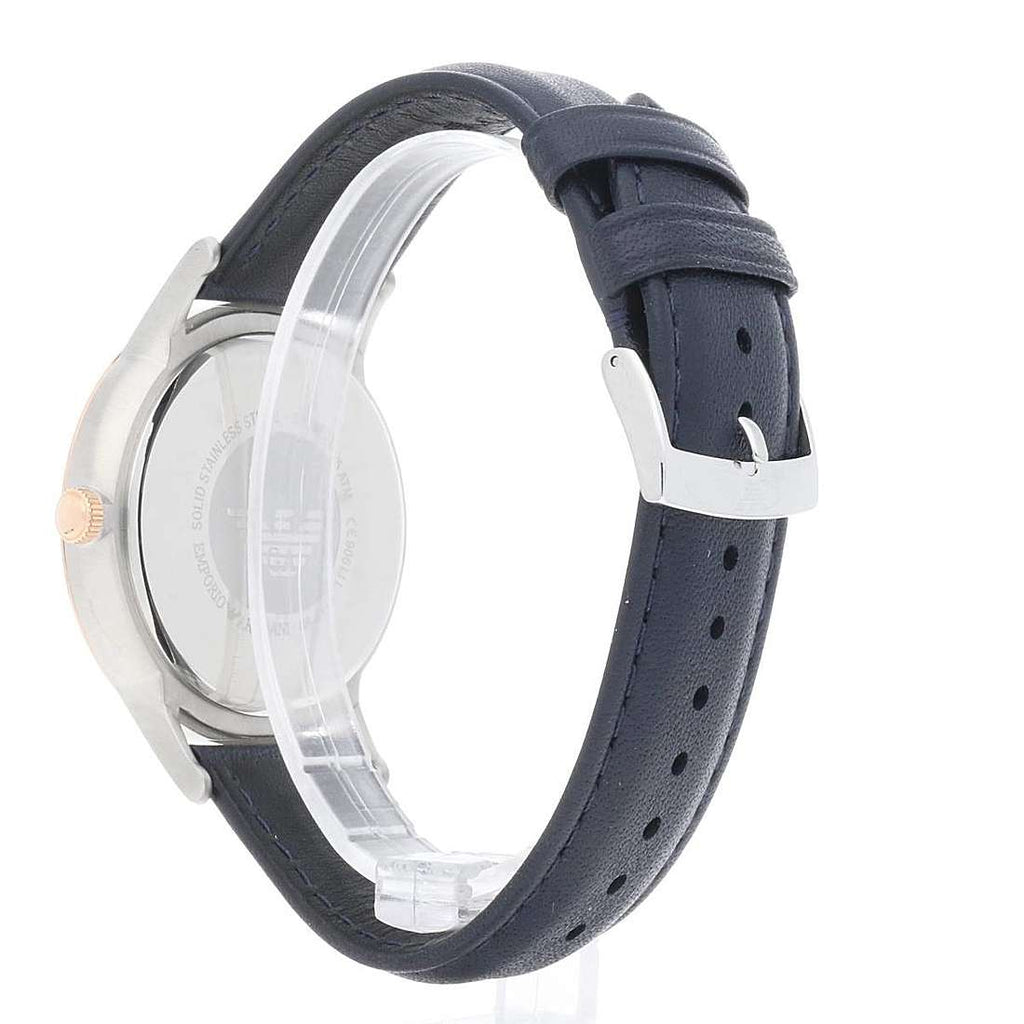 Emporio Armani Renato Analog Blue Dial Blue Leather Strap Watch For Men - AR11188