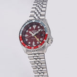 Seiko 5 Sports Thong Sia Limited Edition Red Dial Silver Steel Strap Watch For Men - SSK031K1