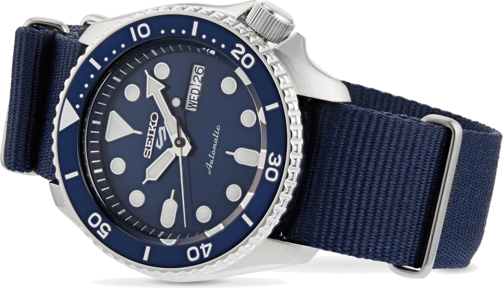 Seiko 5 Sports Automatic SKX Blue Dial Blue NATO Strap Watch For Men - SRPD51K2