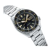 Seiko 5 Sport Automatic SKX Series Black Dial Silver Steel Strap Watch for Men - SRPK99K1