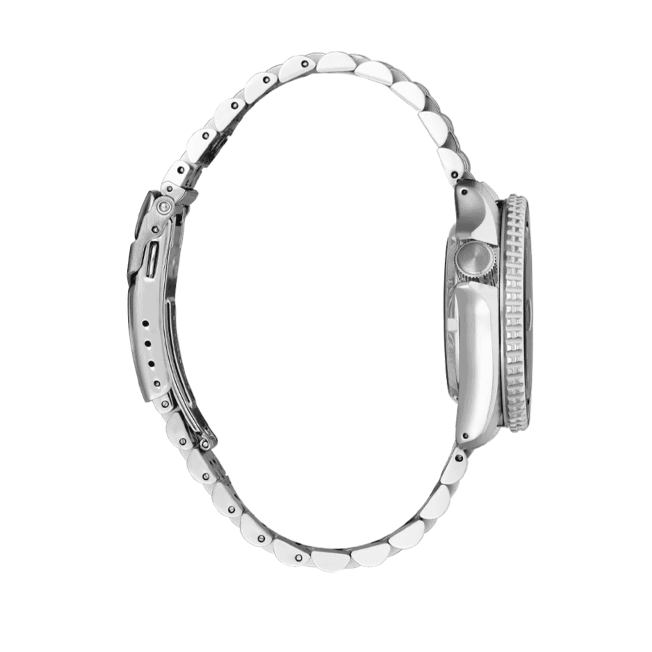 Seiko 5 Sports SKX GMT Automatic Sky Blue Dial Silver Steel Strap Watch For Men - SSK033K1