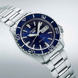Seiko 5 Sports Automatic Blue Dial Silver Steel Strap Watch for Men - SRPK97K1