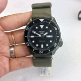 Seiko 5 Sport Automatic Black Dial Green Nylon Strap Watch For Men - SRPD65K4