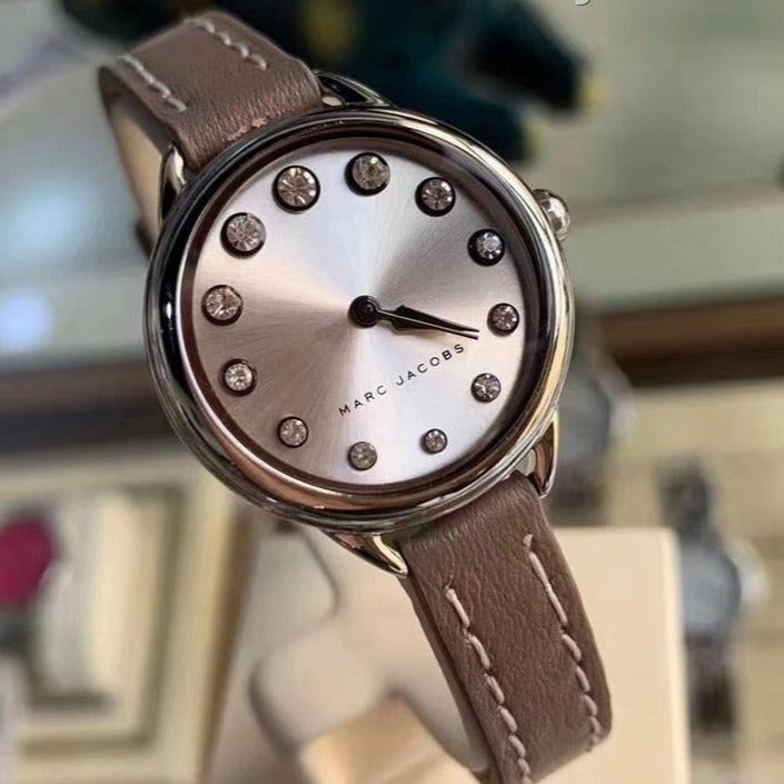 Marc Jacobs Betty White Dial Brown Leather Strap Watch for Women - MJ1480