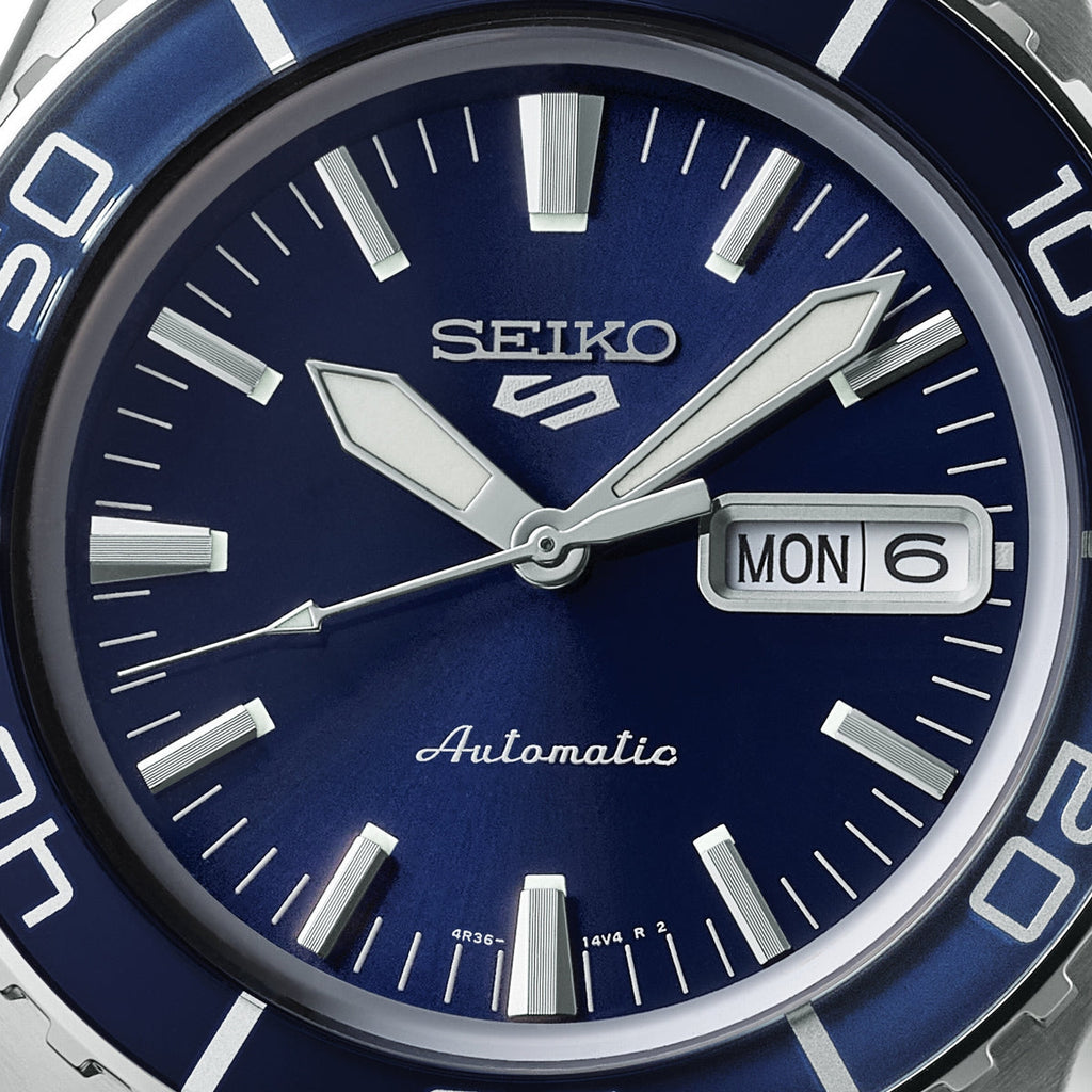 Seiko 5 Sports Automatic Blue Dial Silver Steel Strap Watch for Men - SRPK97K1