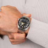 Seiko 5 Sport Automatic SKX Series Black Dial Silver Steel Strap Watch for Men - SRPK99K1