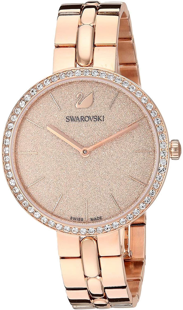 Swarovski Cosmopolitan Diamond Powder Gold Dial Rose Gold Steel Strap Watch for Women - 5517800