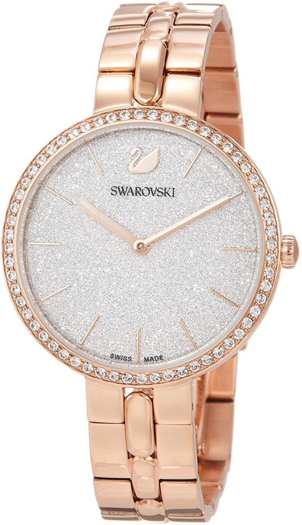 Swarovski Cosmopolitan Diamond Powder Silver Dial Rose Gold Steel Strap Watch for Women - 5517803