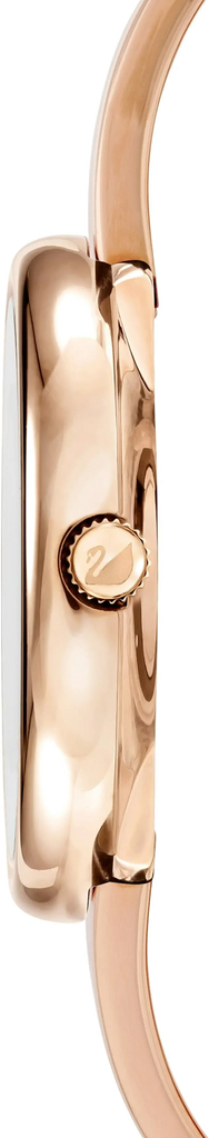 Swarovski Crystalline Pure Black Dial Rose Gold Steel Strap Watch for Women - 5295334