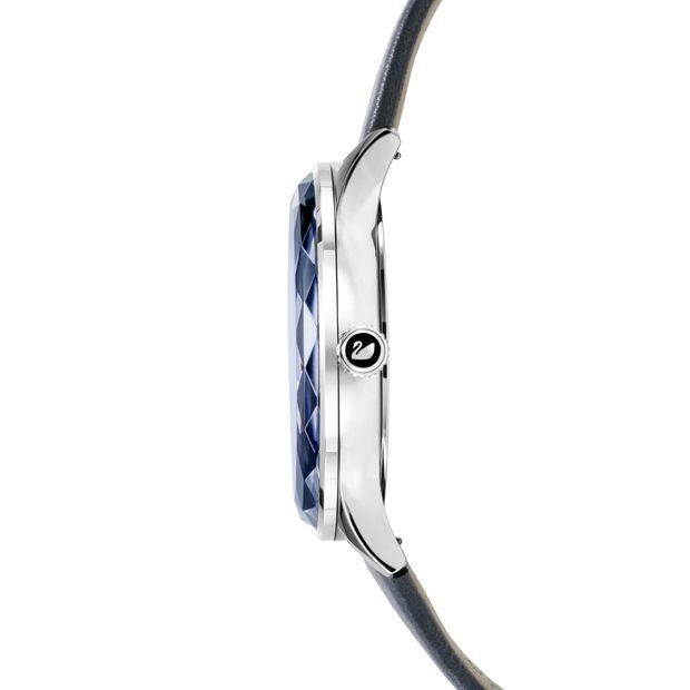 Swarovski Octea Nova Blue Dial Blue Leather Strap Watch for Women - 5295349