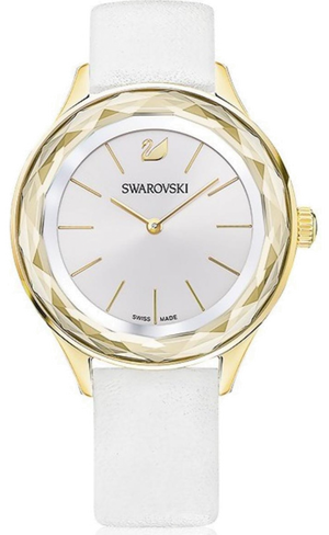 Swarovski Octea Nova Quartz White Dial White Leather Strap Watch for Women - 5295337