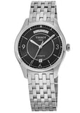 Tissot T Classic T One Automatic Black Dial Silver Steel Strap Watch For Men - T038.430.11.057.00