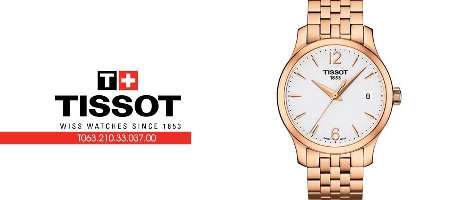 Tissot T Classic Tradition Lady White Dial Rose Gold Steel Strap Watch for Women - T063.210.33.037.00