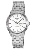 Tissot Automatics III Day Date White Dial Silver Steel Strap Watch For Men - T065.430.11.031.00