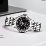 Tissot Carson Automatic Black Dial Silver Steel Strap Watch For Women - T085.207.11.051.00