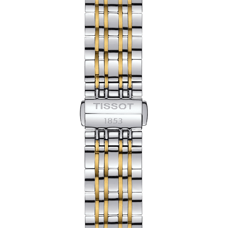 Tissot T Classic Carson Quartz White Dial Two Tone Steel Strap Watch for Men - T085.410.22.013.00