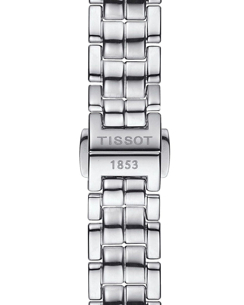 Tissot T Lady Flamingo Mother of Pearl White Dial Silver Steel Strap Watch For Women - T094.210.11.111.00