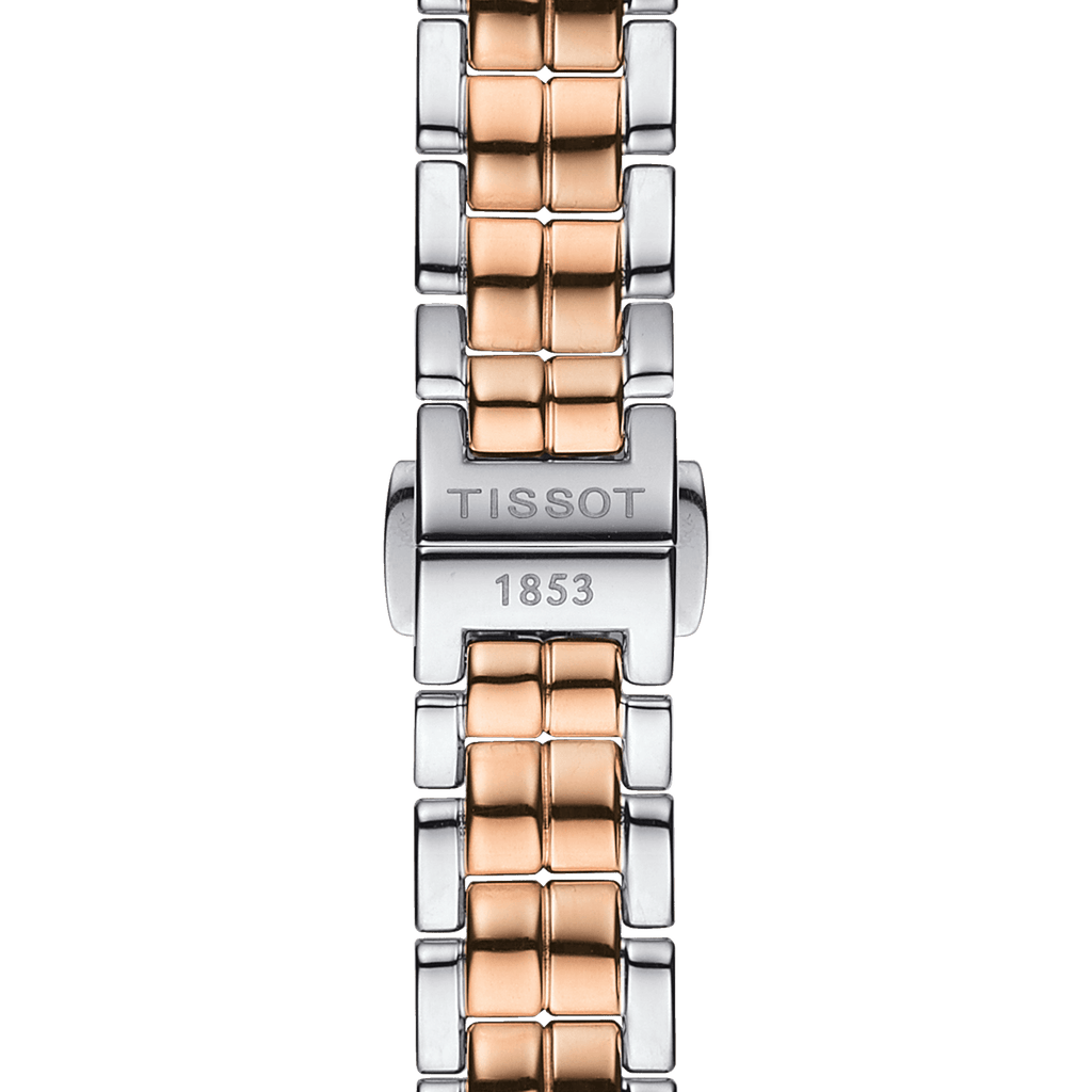 Tissot T Lady Flamingo Mother of Pearl White Dial Two Tone Steel Strap Watch For Women - T094.210.22.111.00