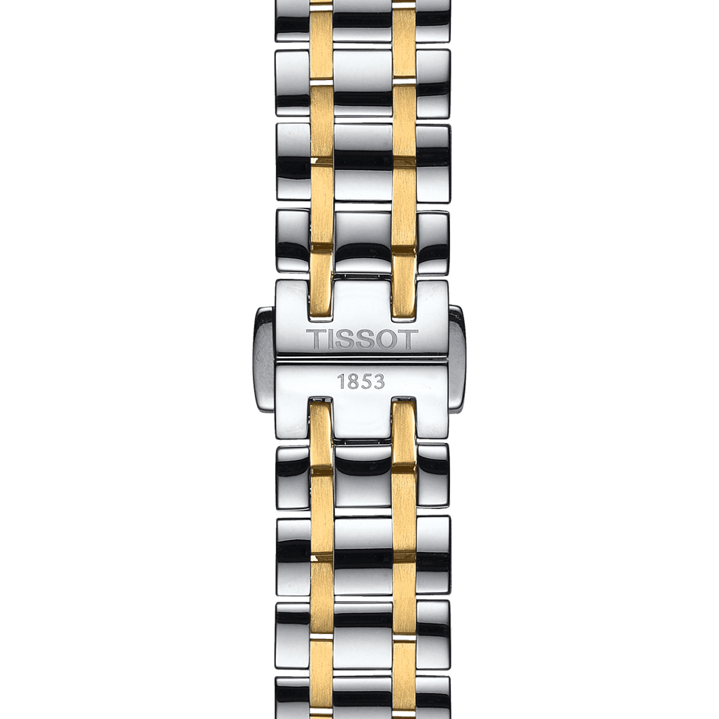 Tissot Chemin Des Tourelles Powermatic 80 Lady Mother of Pearl White Dial Two Tone Steel Strap Watch For Women - T099.207.22.118.00