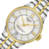 Tissot Chemin Des Tourelles Powermatic 80 Lady Mother of Pearl White Dial Two Tone Steel Strap Watch For Women - T099.207.22.118.00