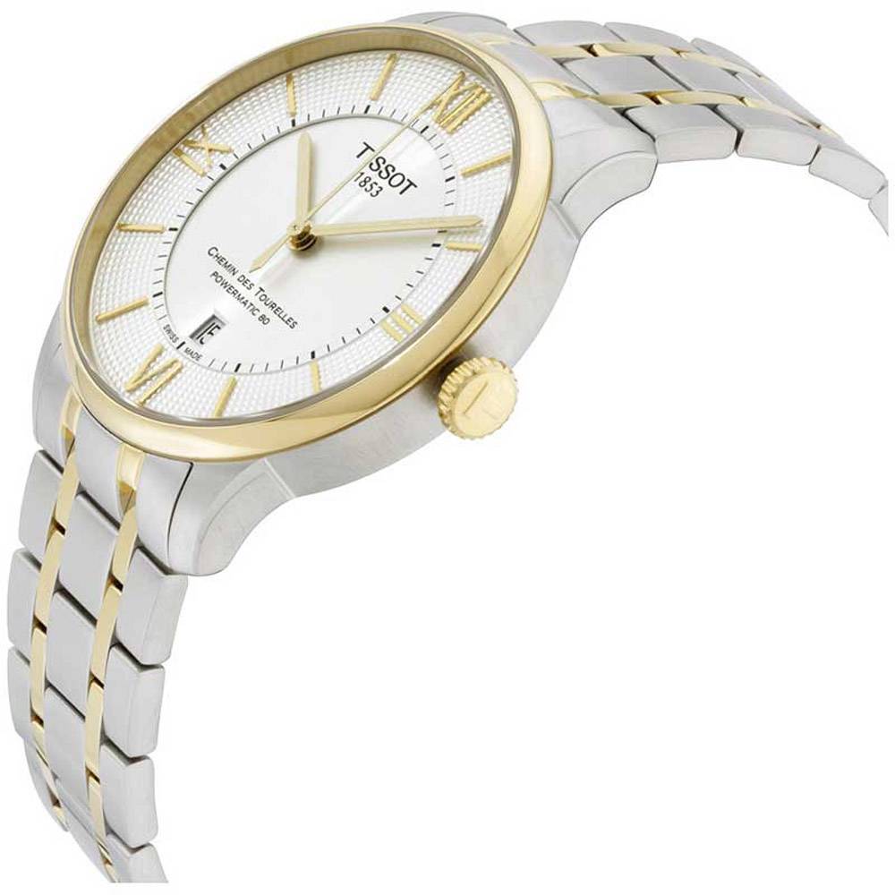 Tissot Chemin Des Tourelles Powermatic 80 Silver Dial Two Tone Steel Strap Watch For Men - T099.407.22.038.00