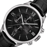 Tissot T Classic Chemin Des Tourelles Chronograph Black Dial Black Leather Strap Watch For Men - T099.427.16.058.00