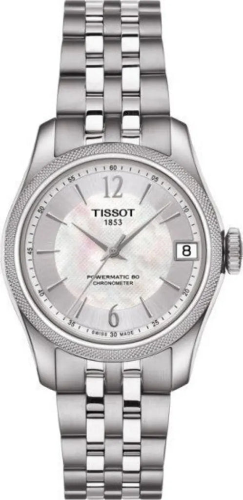 Tissot Ballade Powermatic 80 Automatic Mother of Pearl Dial Silver Steel Strap Watch For Women - T108.208.11.117.00