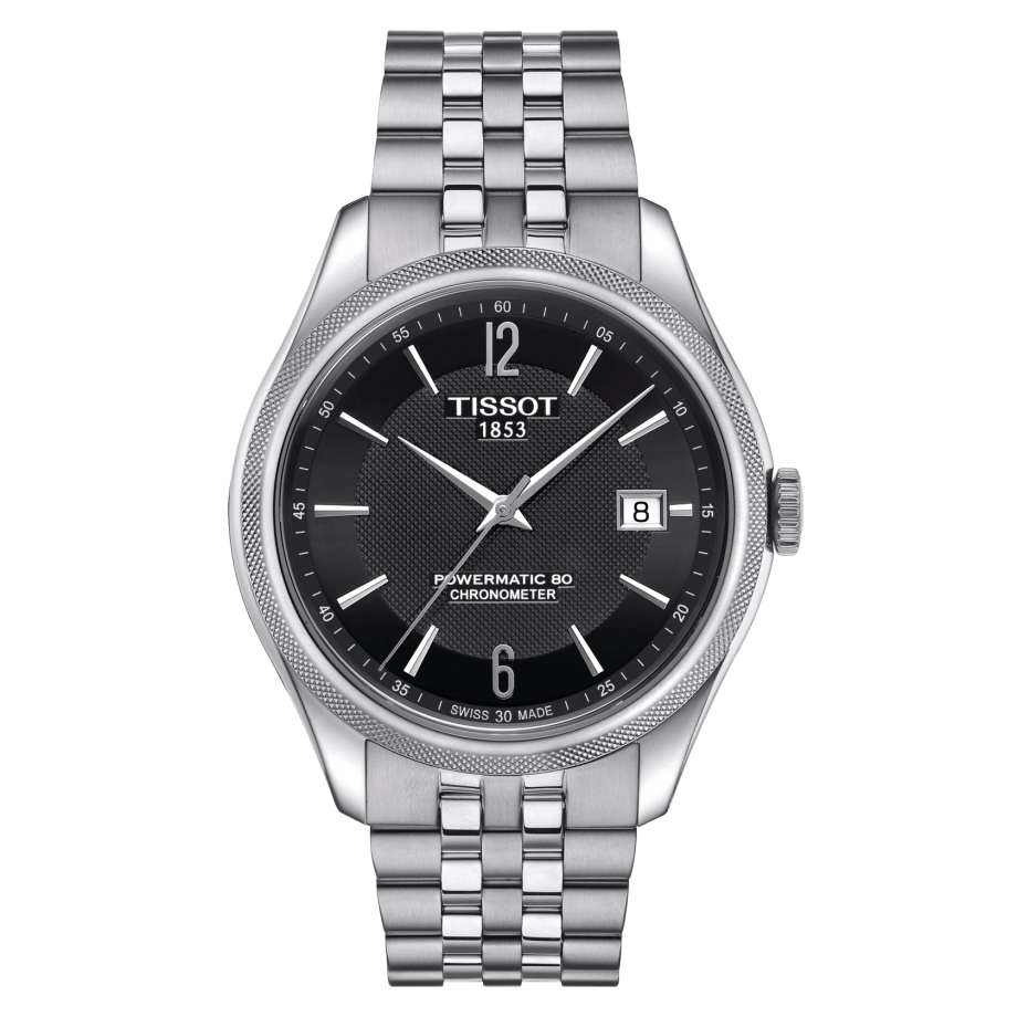 Tissot Ballade Powermatic 80 Cosc Black Dial Silver Steel Strap Watch For Men - T108.408.11.057.00