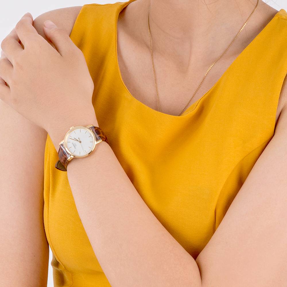 Tissot Everytime Desire Small White Dial Maroon Leather Strap Watch For Women - T109.210.36.031.00