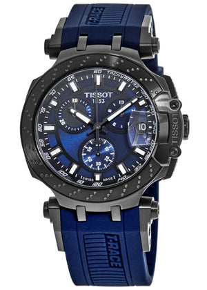 Tissot T Race Chronograph Blue Dial Blue Silicone Strap Watch For Men - T115.417.37.041.00