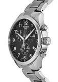 Tissot T Classic Chrono XL Black Dial Silver Steel Strap Watch For Men - T116.617.11.057.01