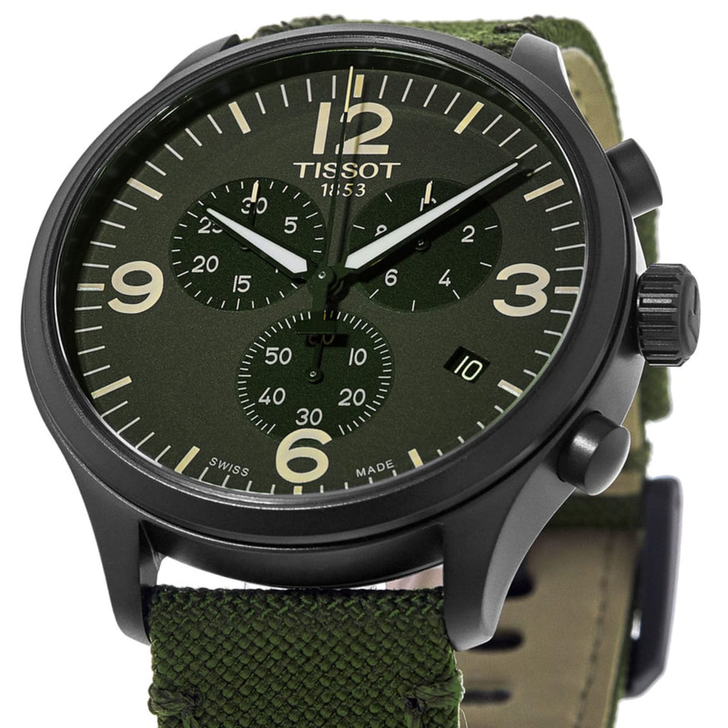 Tissot Chrono XL Green Dial Green NATO Strap Watch For Men - T116.617.37.097.00