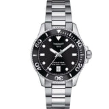 Tissot Seastar 1000 Lady Black Dial Silver Steel Strap Watch for Women - T120.210.11.051.00