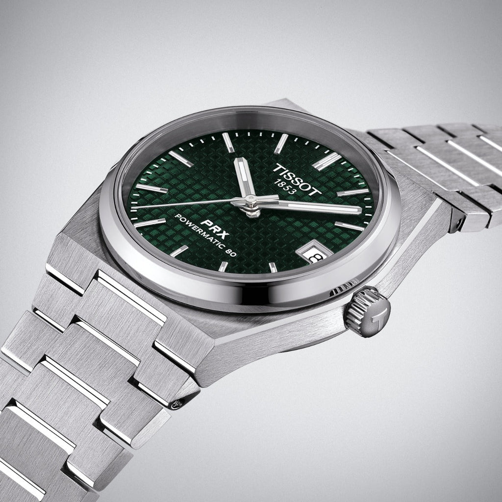 Tissot PRX Powermatic 80 Green Dial Silver Steel Strap Watch for Men - T137.207.11.091.00