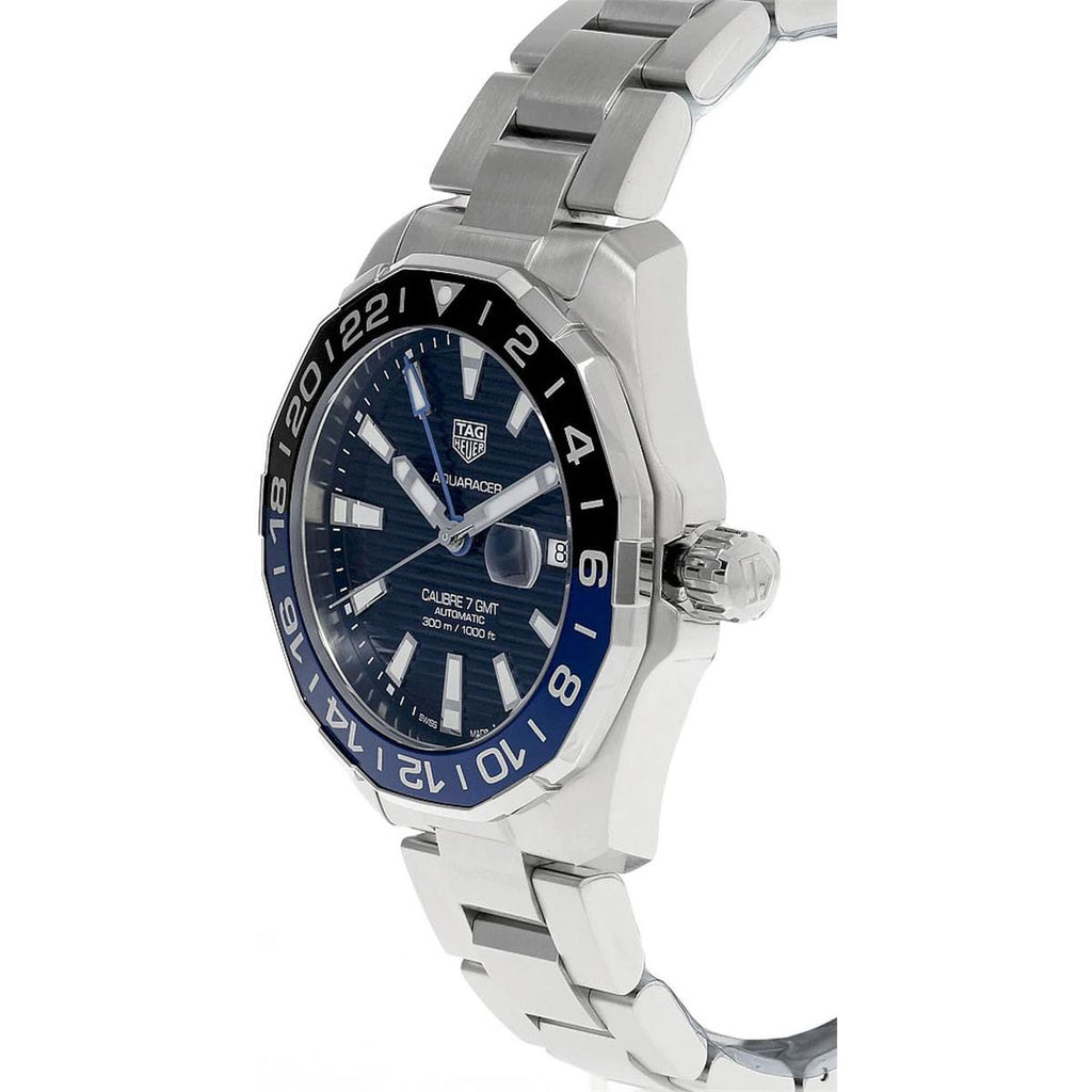 Tag Heuer Aquaracer GMT Calibre 6 Automatic Blue Dial Silver Steel Strap Watch for Men - WAY201T.BA0927