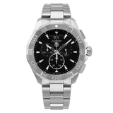 Tag Heuer Aquaracer Chronograph Black Dial Silver Steel Strap Watch for Men - CAY1110.BA0927